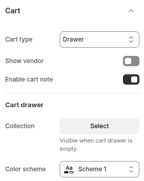 Theme Classique - Cart settings