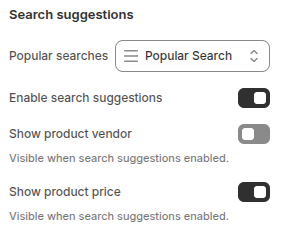 Shopify - Search suggestions