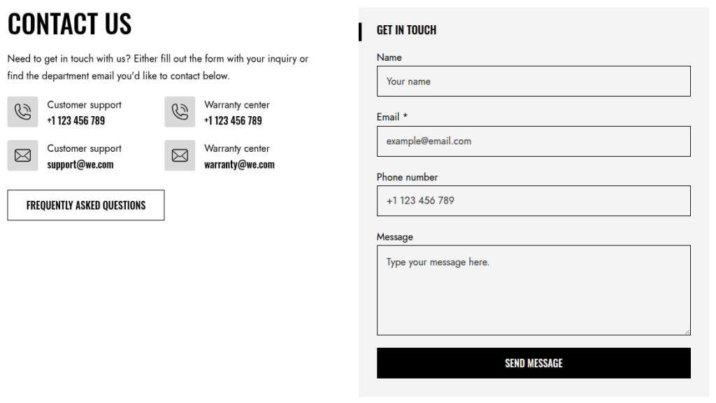 Classique - Contact form