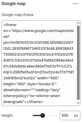 Classique - Google map settings