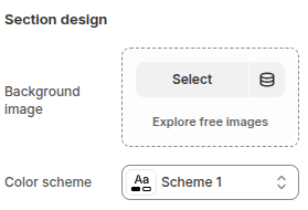 Section design settings